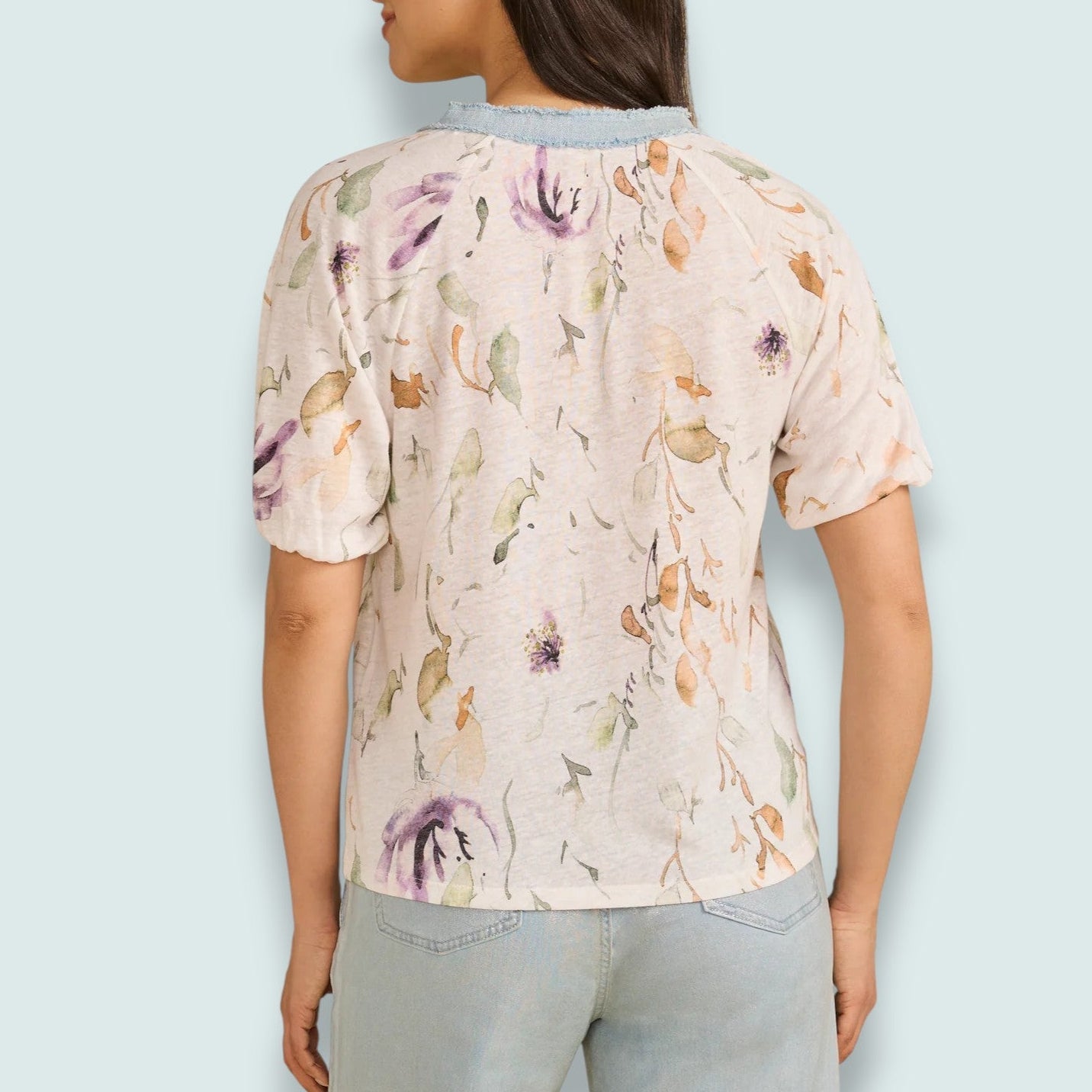 FDJ - Watercolor Bloom Tie-Front Top