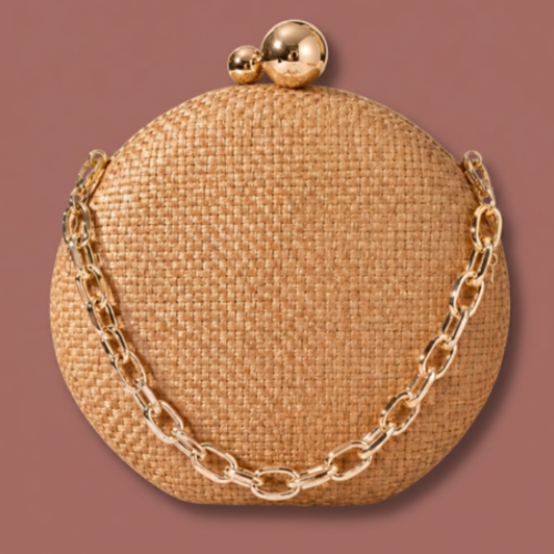 Audrey's - Round Woven Evening Clutch Bag