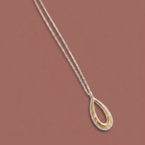 Audrey's - Gilded Teardrop Pendant Necklace