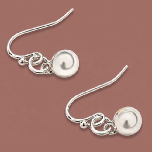 Audrey's - Polished Silver Drop Earrings
