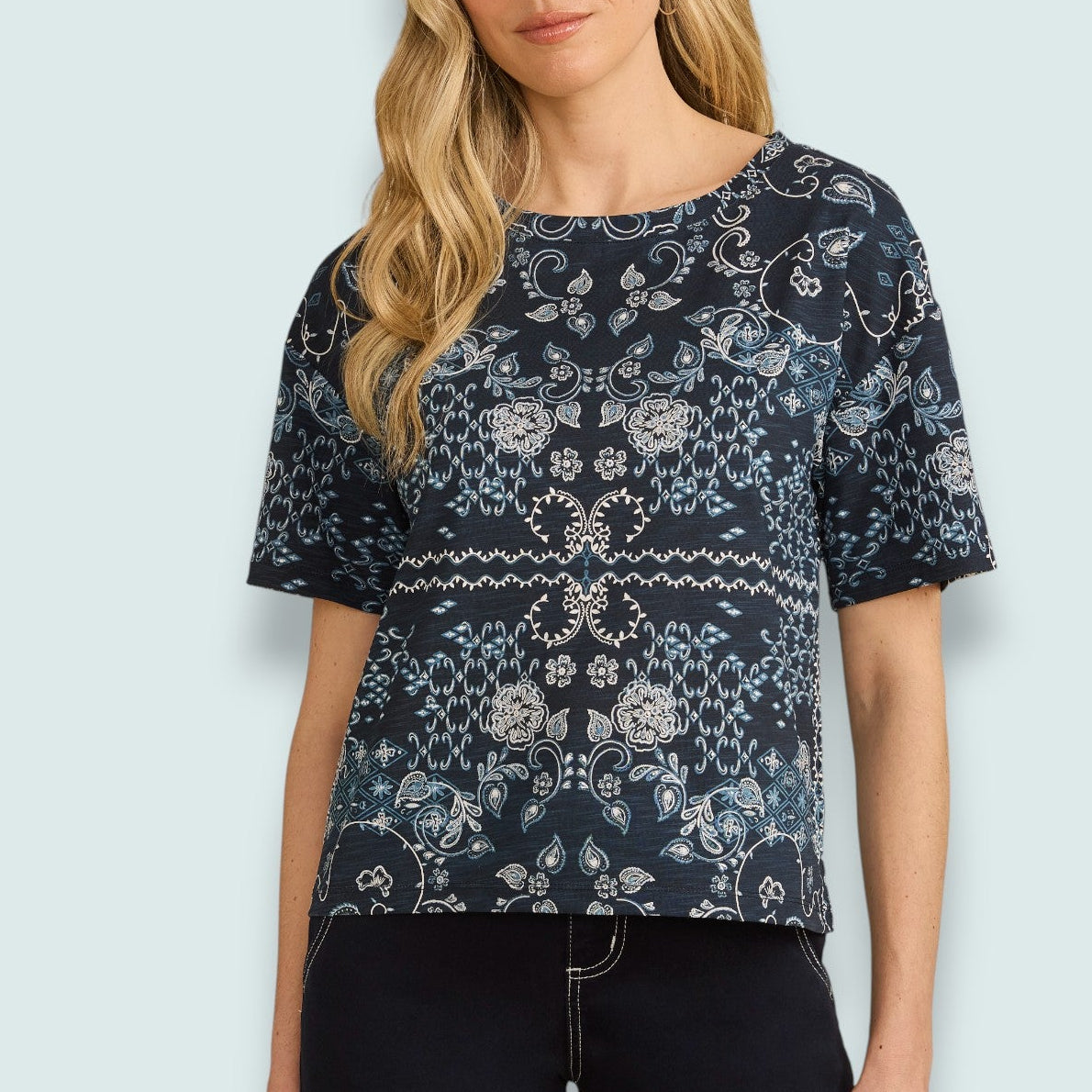 FDJ - Polynesian Block Foil Print Top