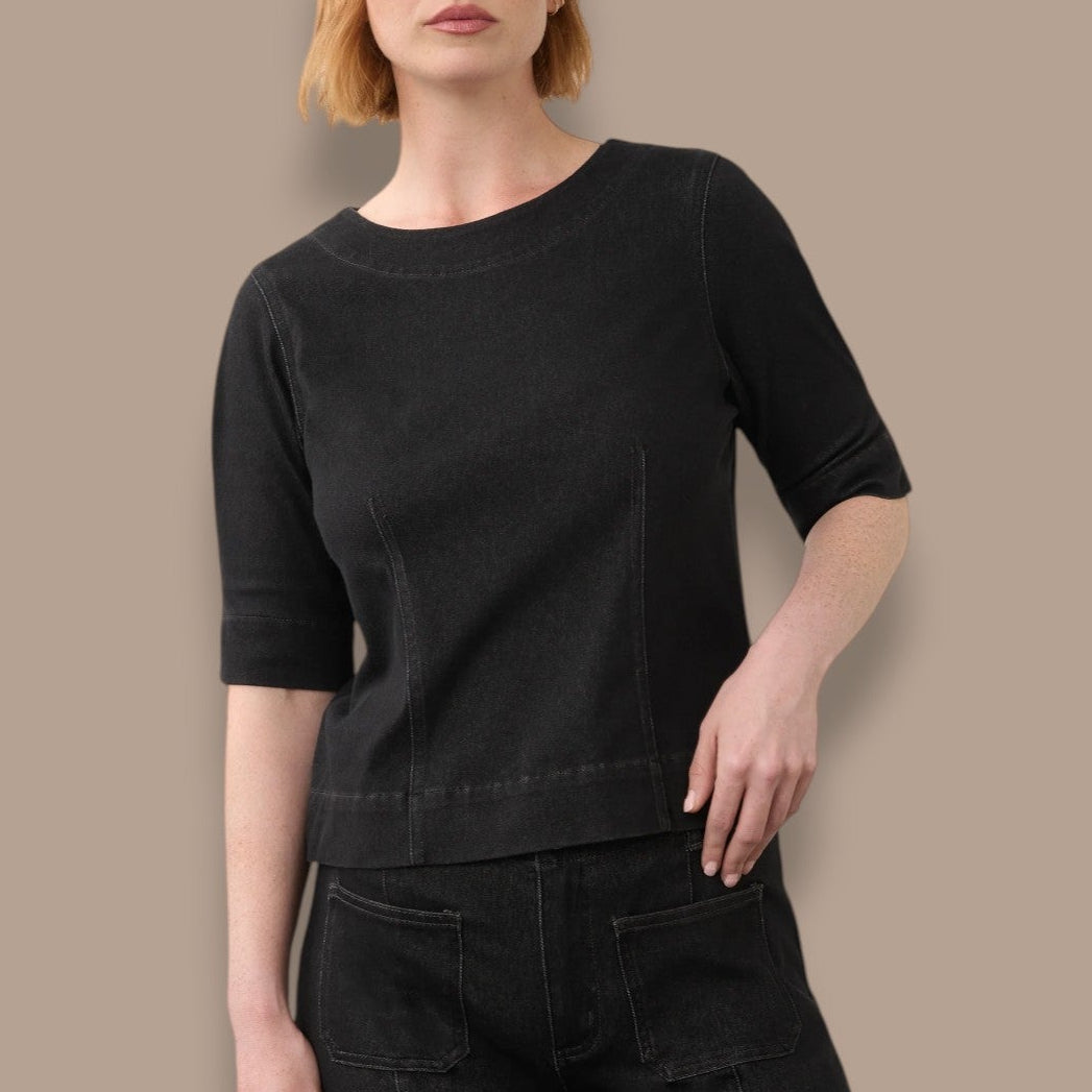 FDJ - Elbow Sleeve Seamed Knit Top