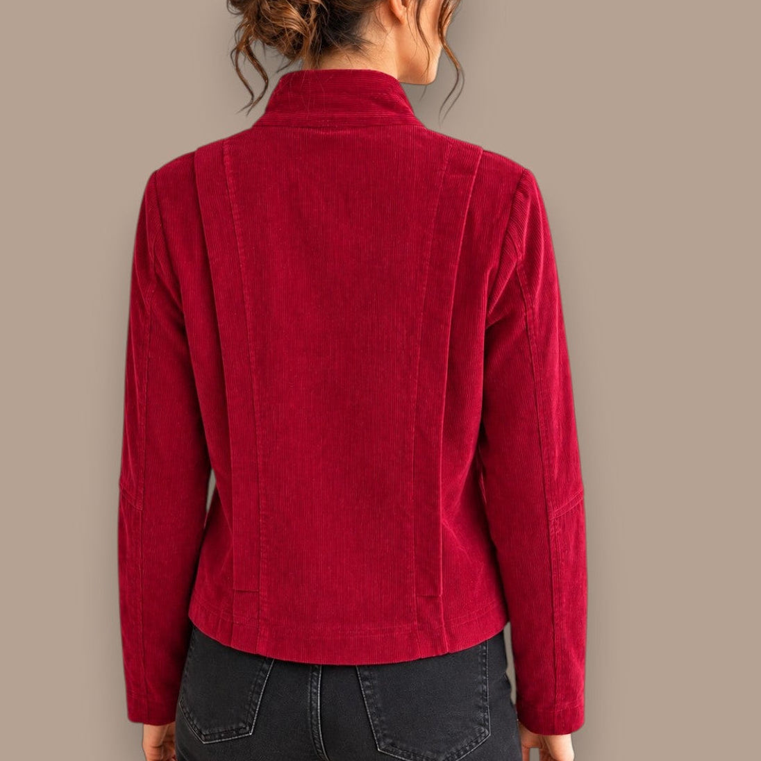 Pure - Stand Collar Corduroy Jacket