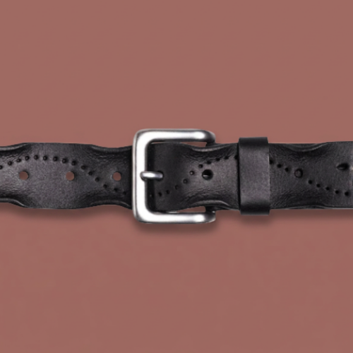 Silver Jeans - Worn Edge Studded Leather Belt – 38MM Size