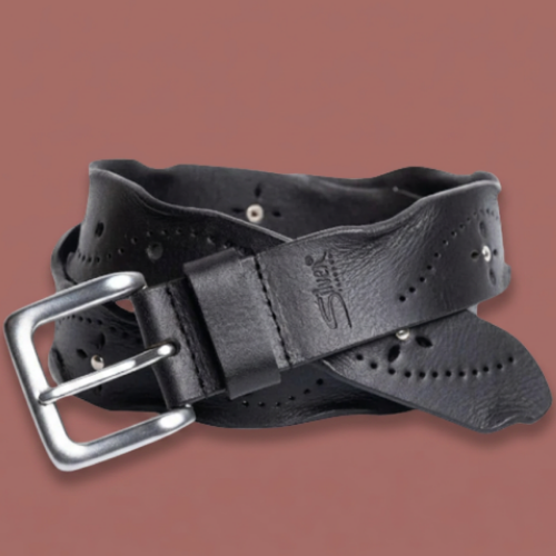 Silver Jeans - Worn Edge Studded Leather Belt – 38MM Size