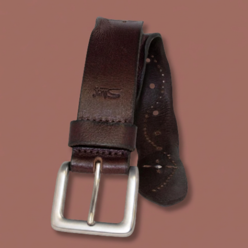 Silver Jeans - Worn Edge Studded Leather Belt – 38MM Size