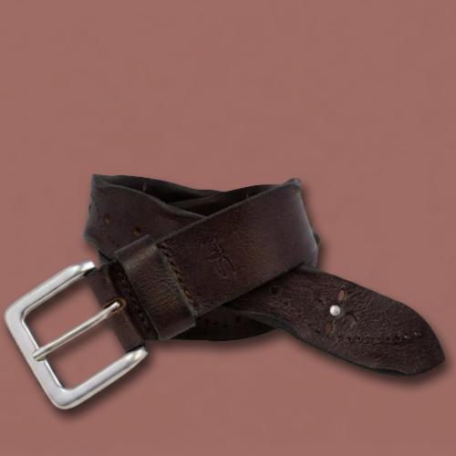 Silver Jeans - Worn Edge Studded Leather Belt – 38MM Size