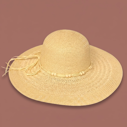 Audrey's - Woven Sun Hat With Beaded Detail