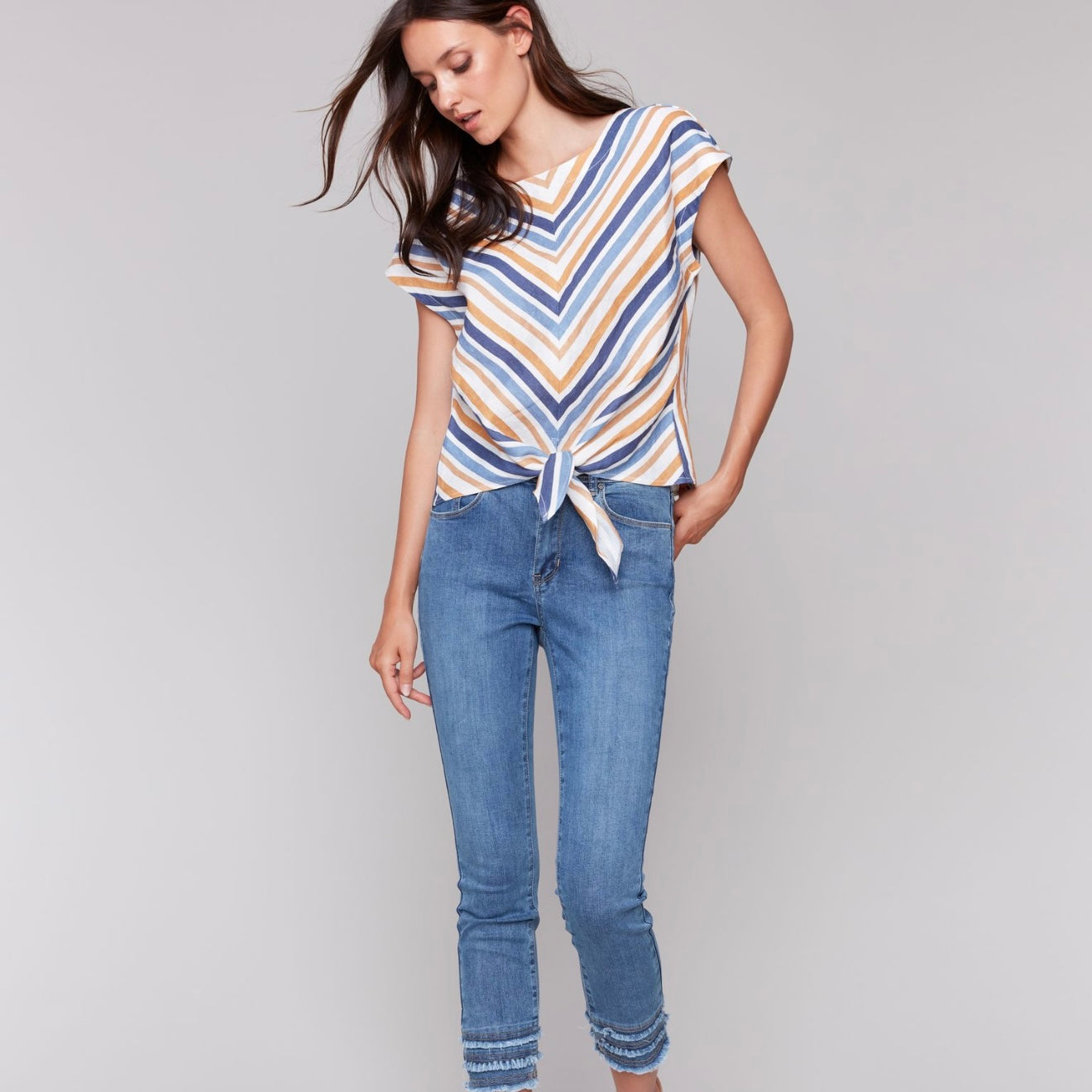 Charlie B - Linen Cap Sleeve Top