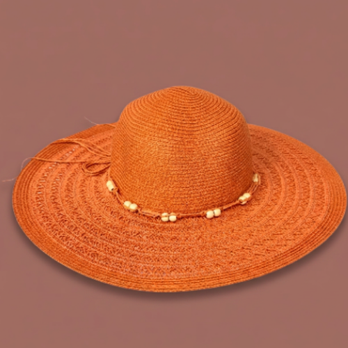 Audrey's - Woven Sun Hat With Beaded Detail
