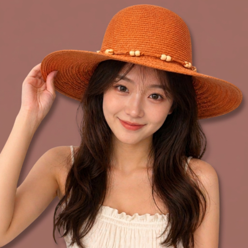 Audrey's - Woven Sun Hat With Beaded Detail