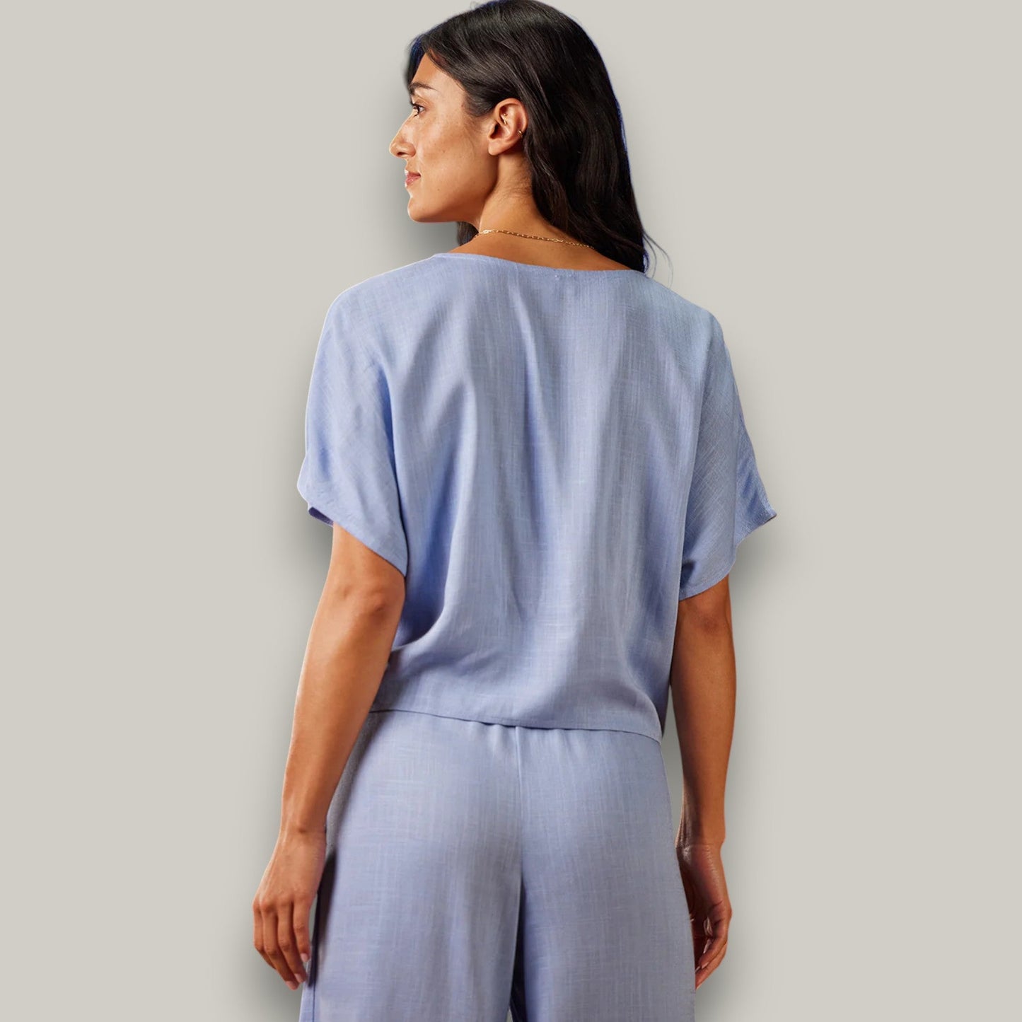 Tribal - Ruched V-Neck Crop Top