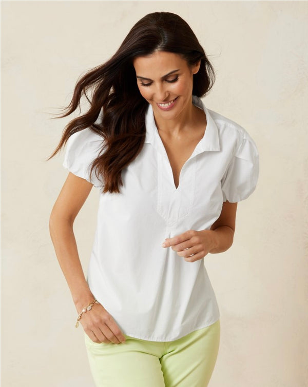 Tommy Bahama - Puff Sleeve Top With Collar