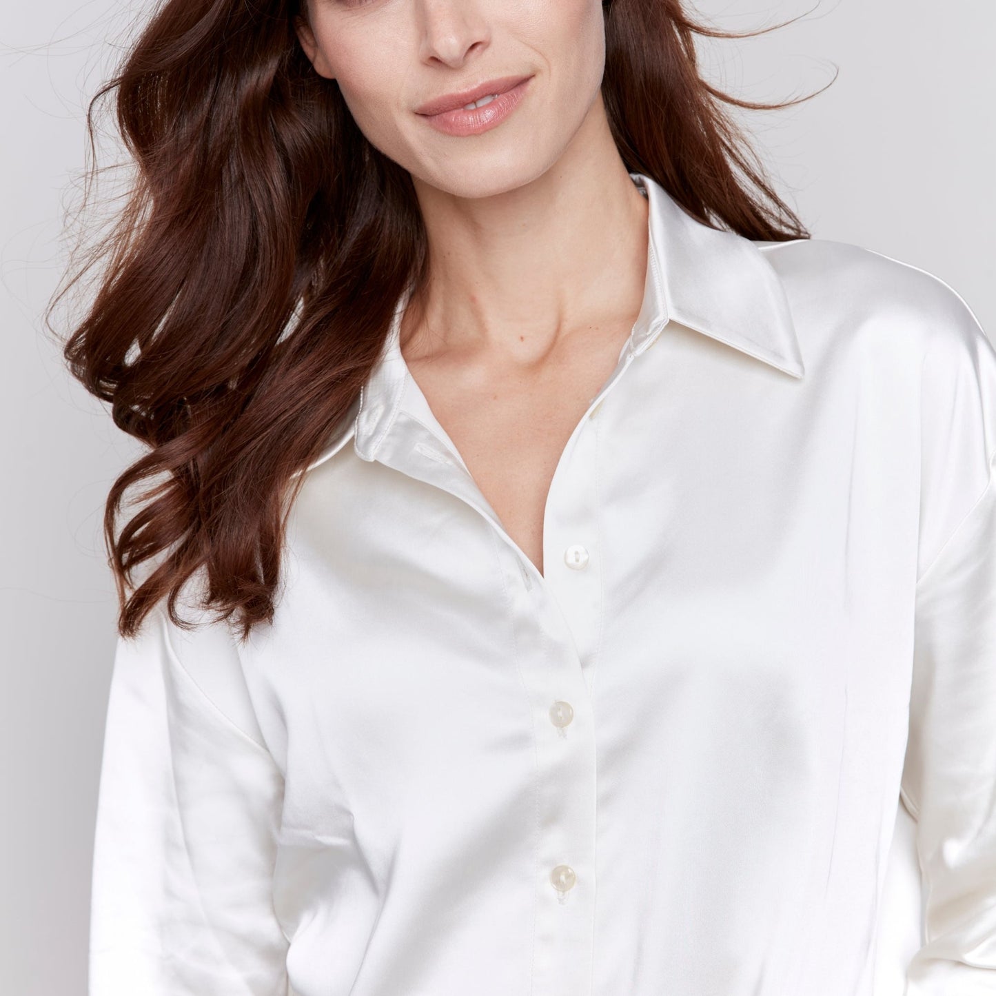 Charlie B - Satin Button-Down Blouse