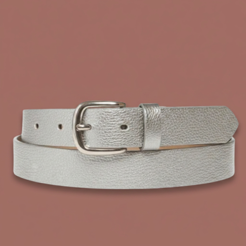 Medike Landes - Italian Leather Belt With Metallic Effect