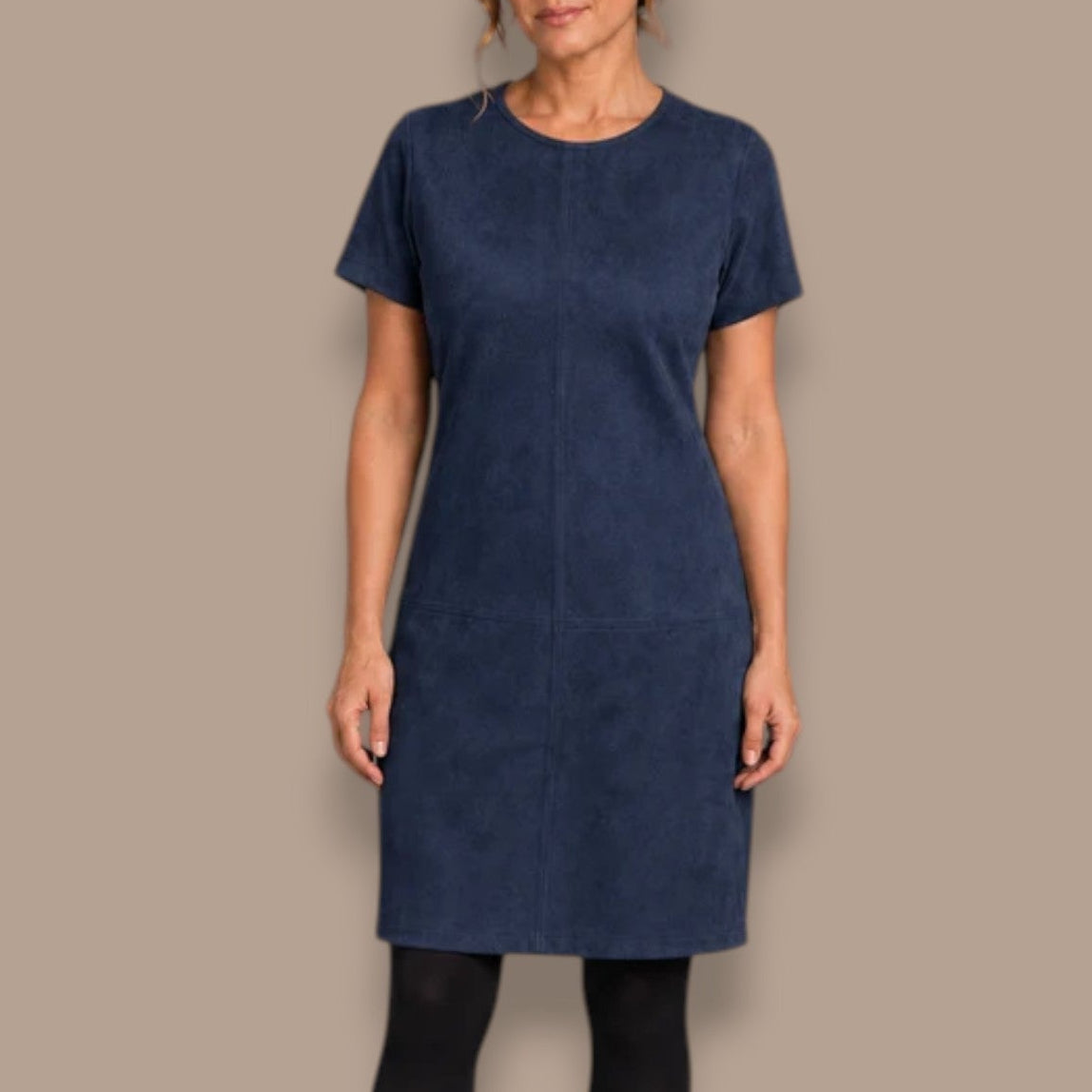 Tango Mango - Faux Suede Short Sleeve Dress