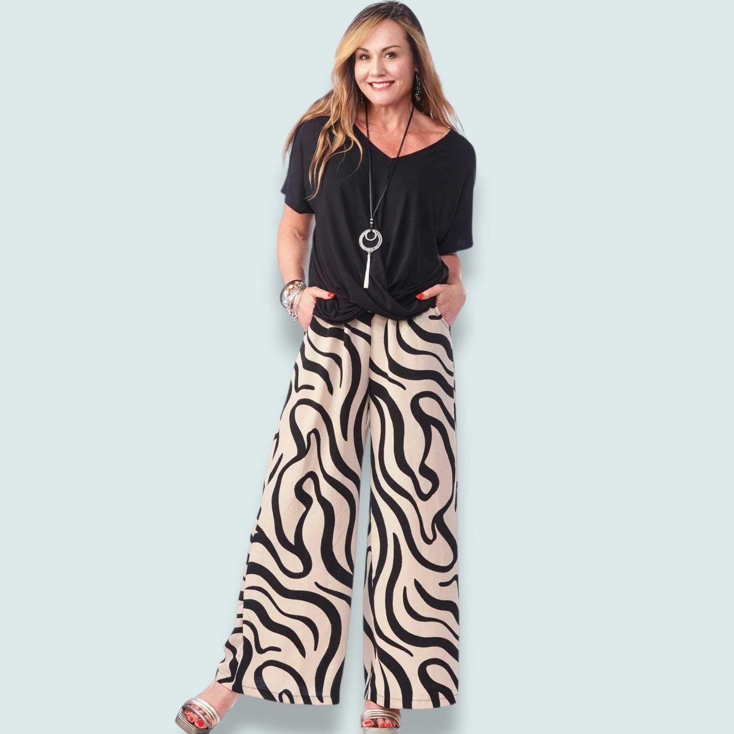 Rapz - Abstract Drift Wide-Leg Trouser