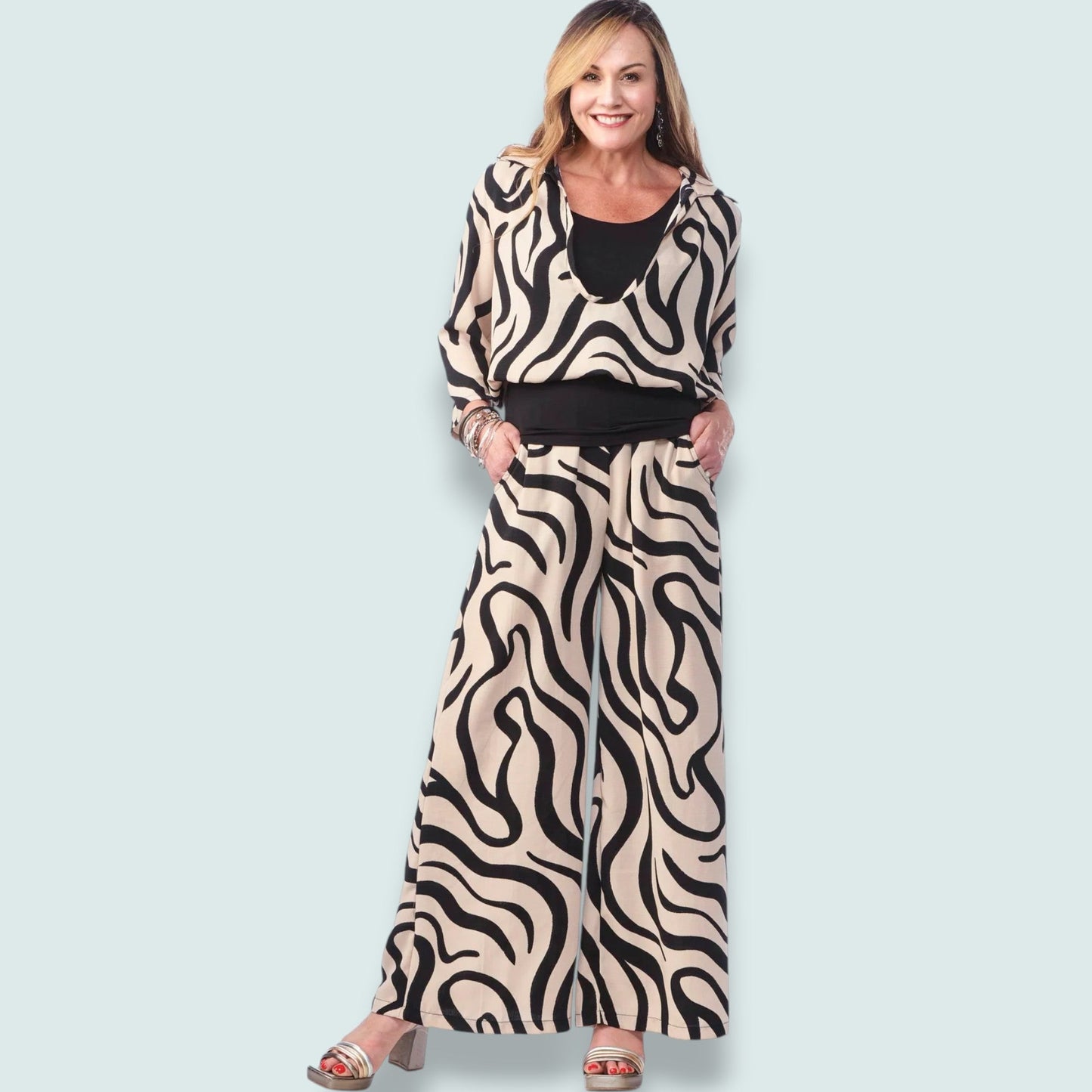 Rapz - Abstract Drift Wide-Leg Trouser