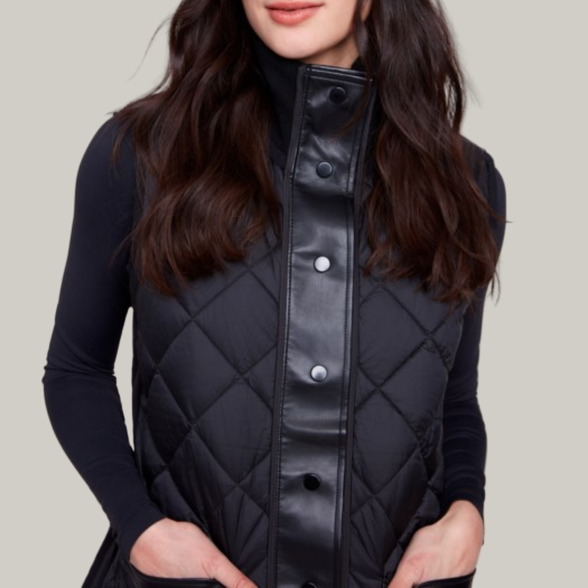 Charlie B - Reversible Quilted Long Vest