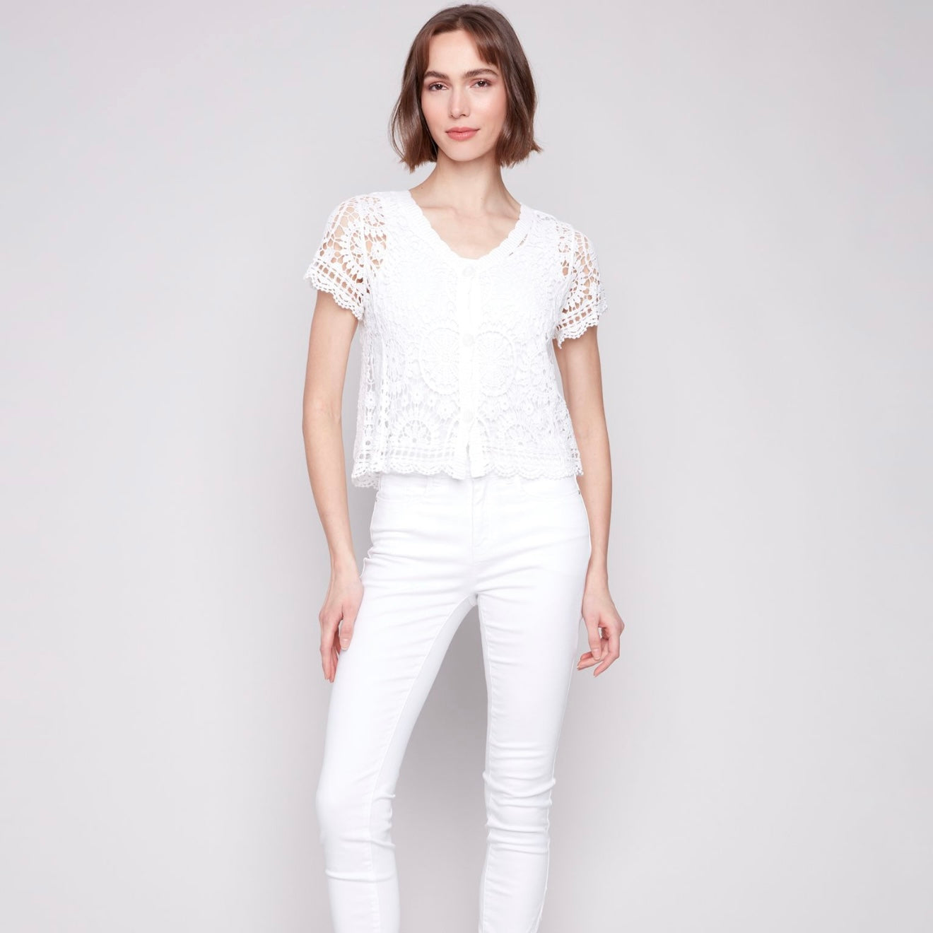 Charlie B - Short Sleeve Crochet Bolero