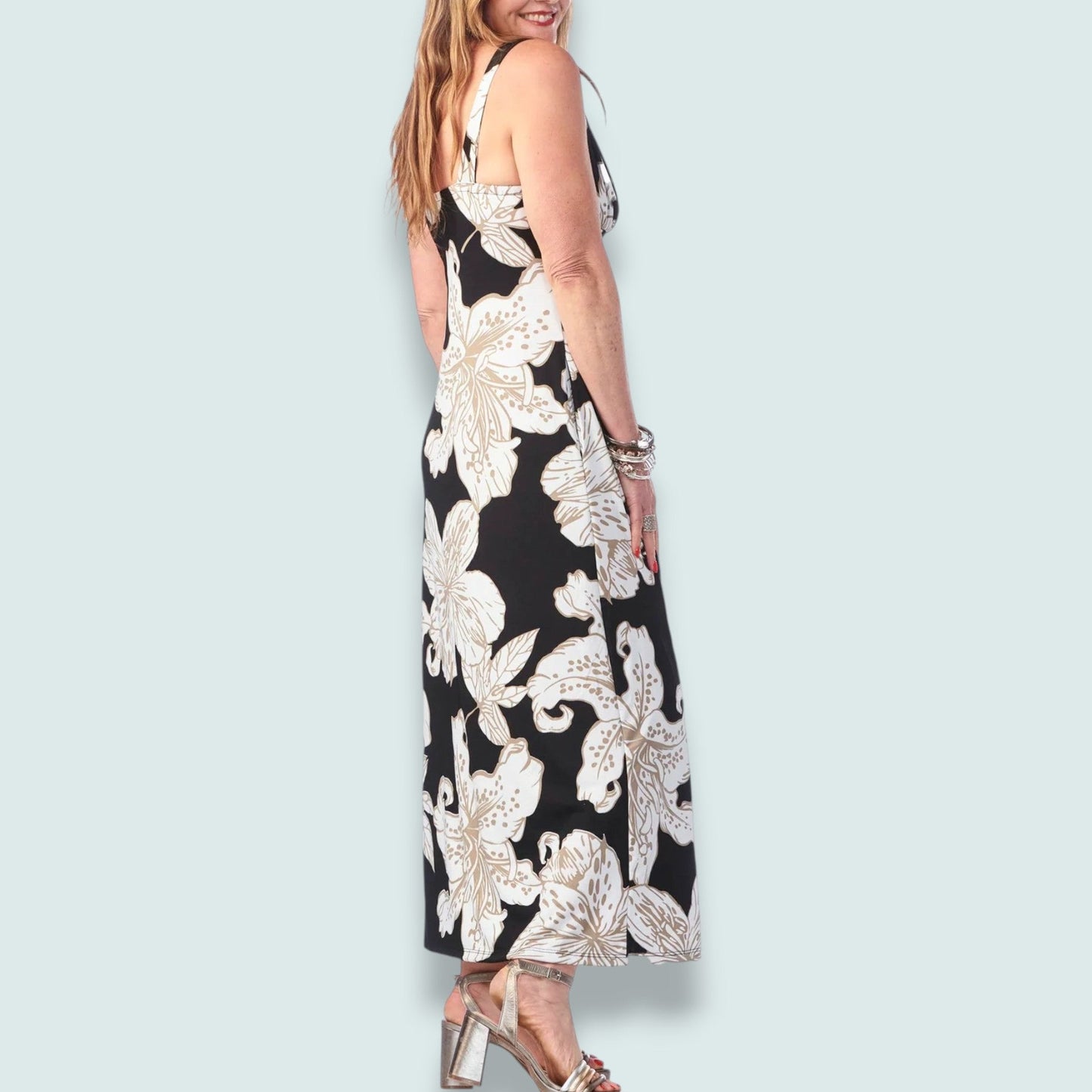 Rapz - Botanical Bloom Pocketed Maxi Empire Dress