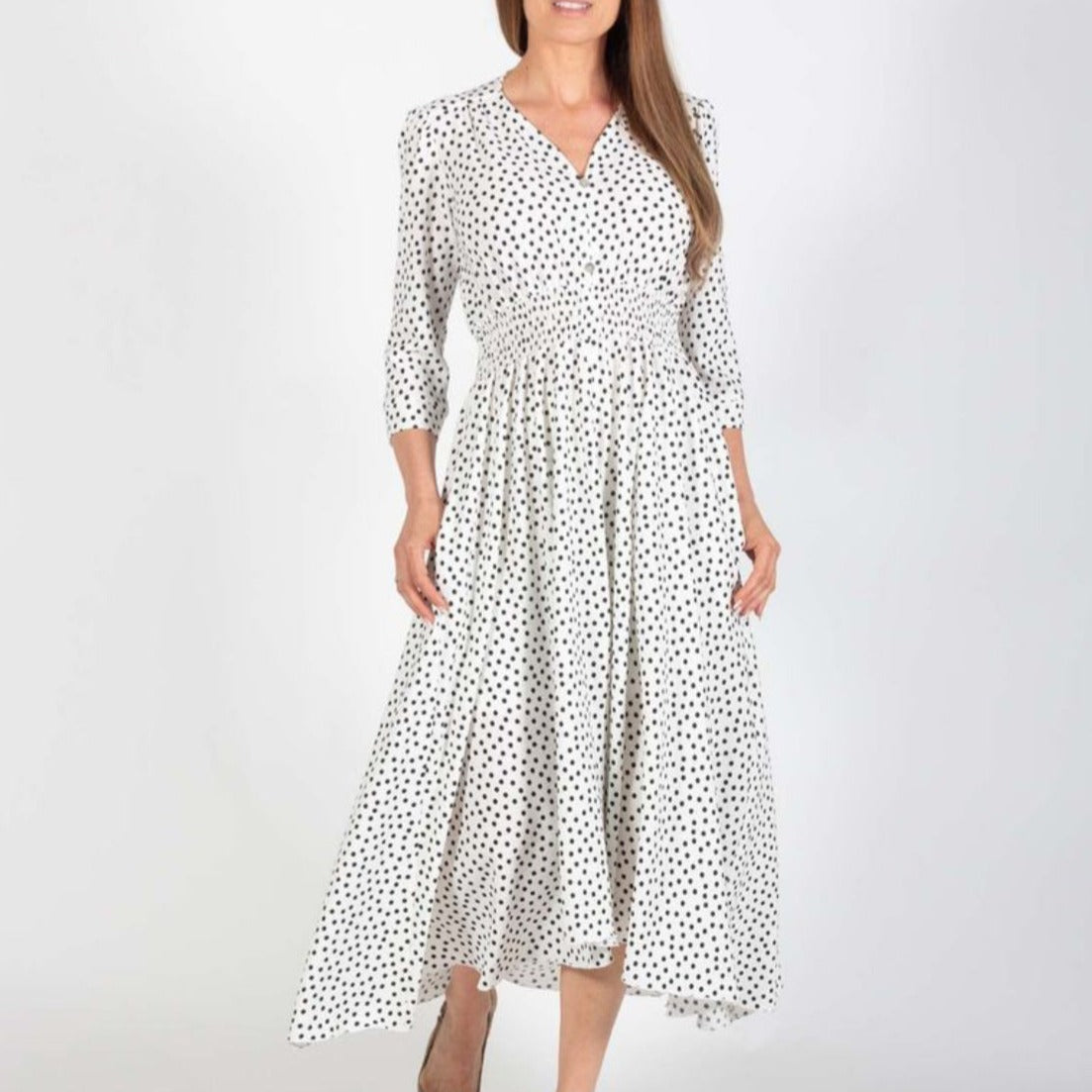 Pure - Polka Dot Print Maxi Dress