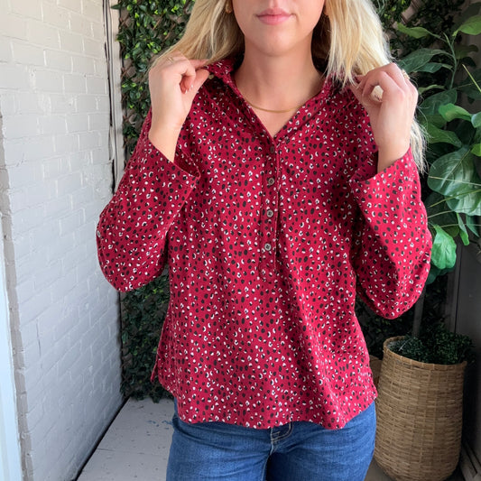 Wild Palms - Dotted Henley Top