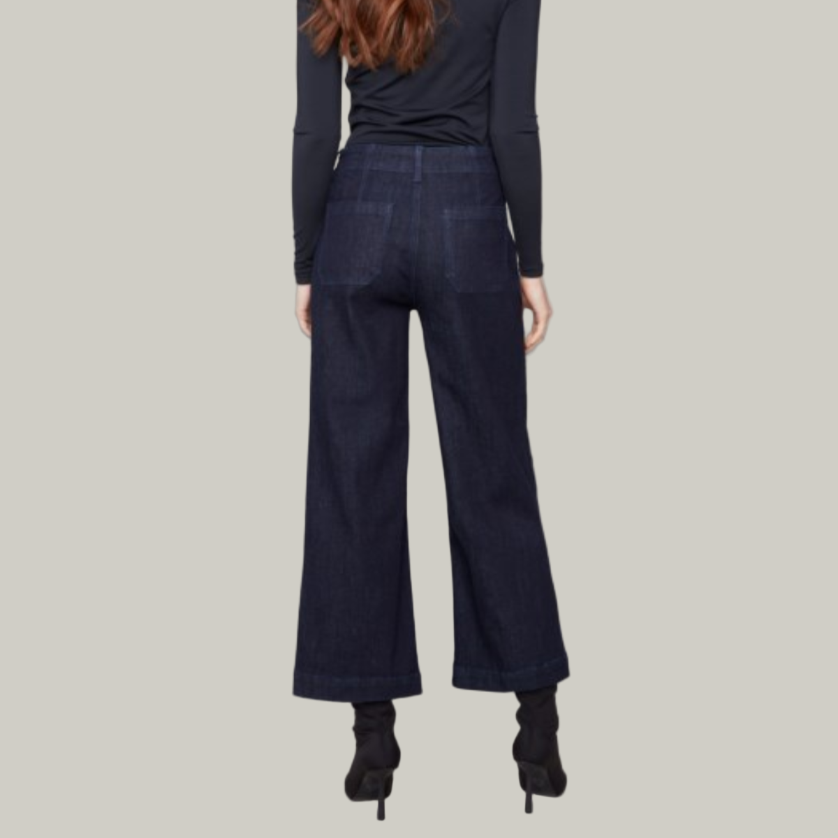 Charlie B - Cropped Wide Leg Stretch Denim Jeans