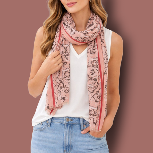 Fraas - Paisley Border Lightweight Scarf