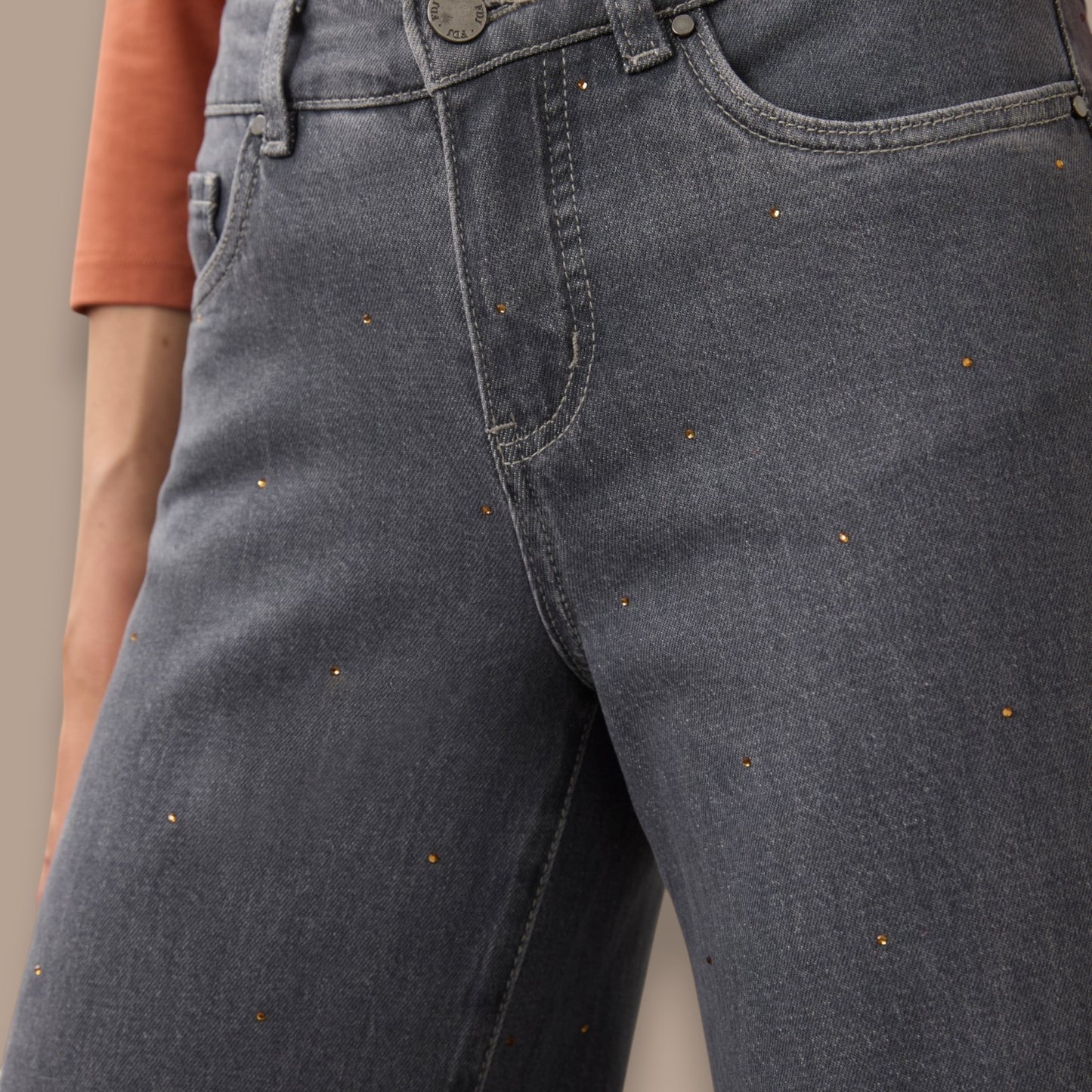 FDJ - Christina Wide Leg Rhinestone Jeans