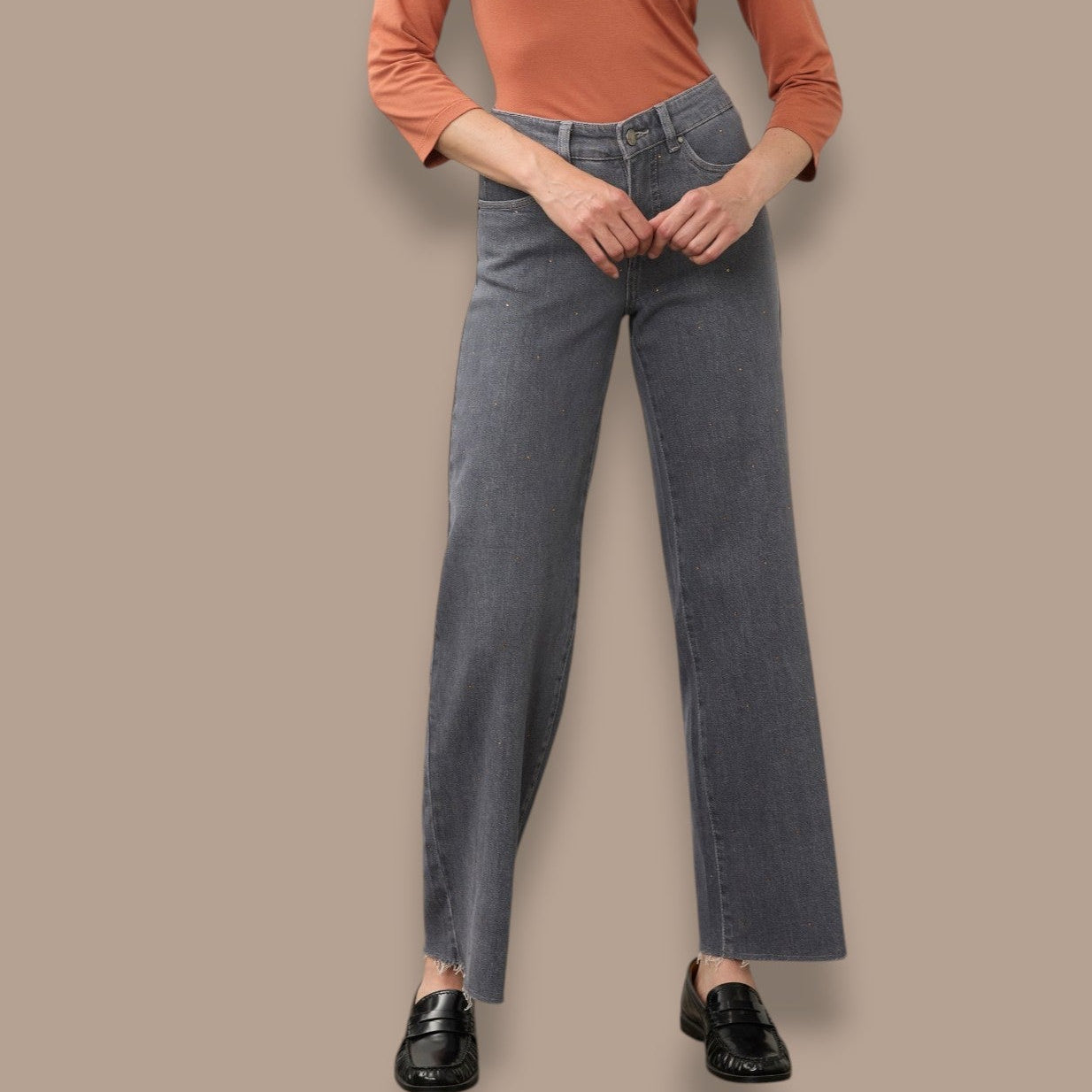 FDJ - Christina Wide Leg Rhinestone Jeans