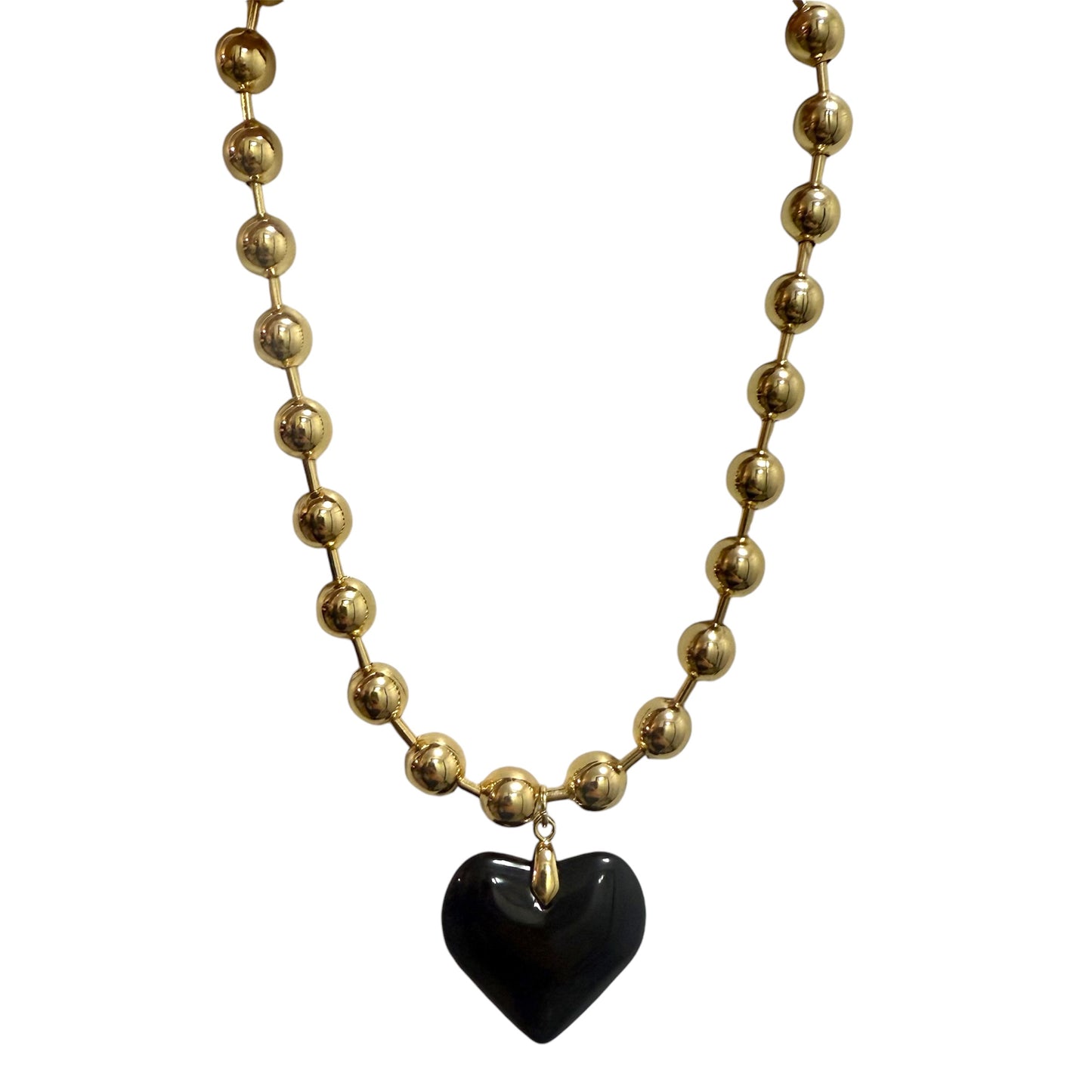 Audrey's - Black Heart Beaded Necklace