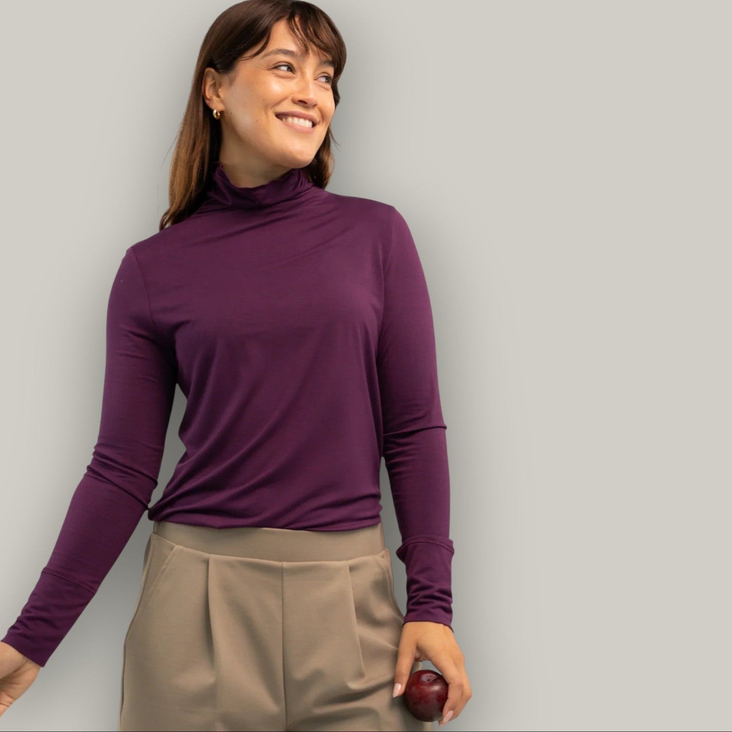 Terrera - Dalya Funnel-Neck Bamboo Long Sleeve Top