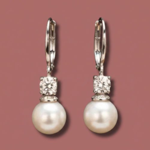 Audrey's - Pearl & Crystal Drop Earrings