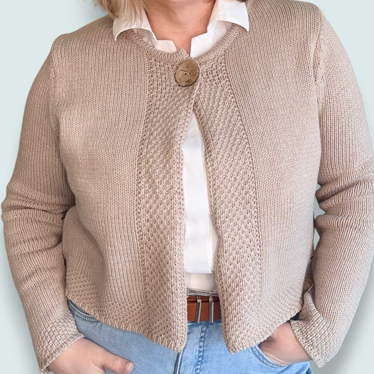 Picadilly - Coconut Button Knit Cardigan