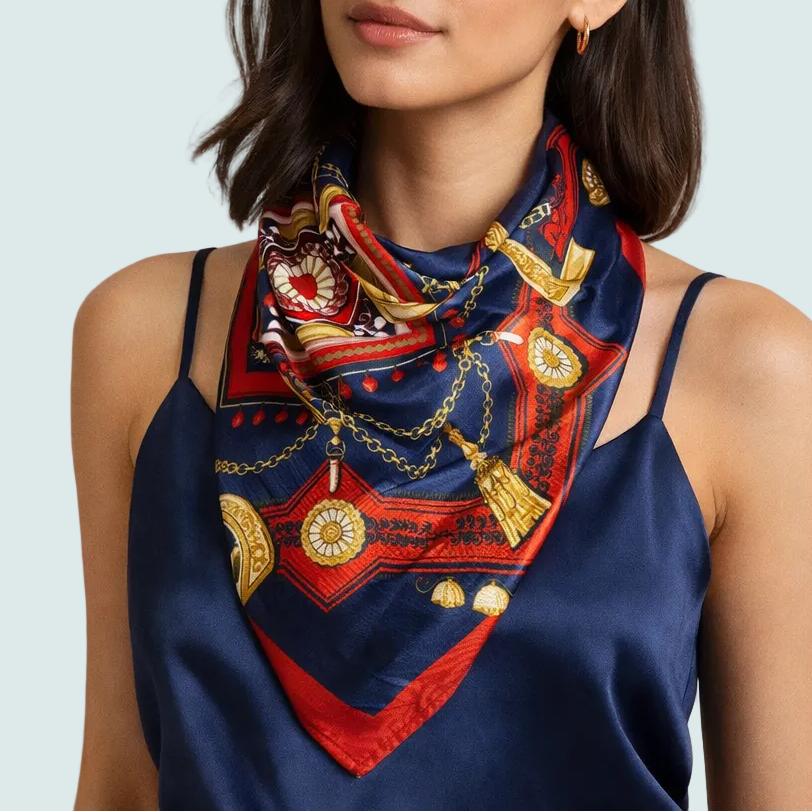 Audrey's - Royal Navy & Crimson Equestrian Scarf