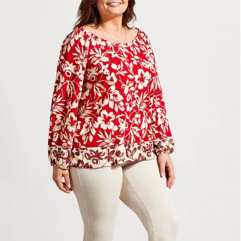 Tribal - Printed Peasant Top (Plus Size)