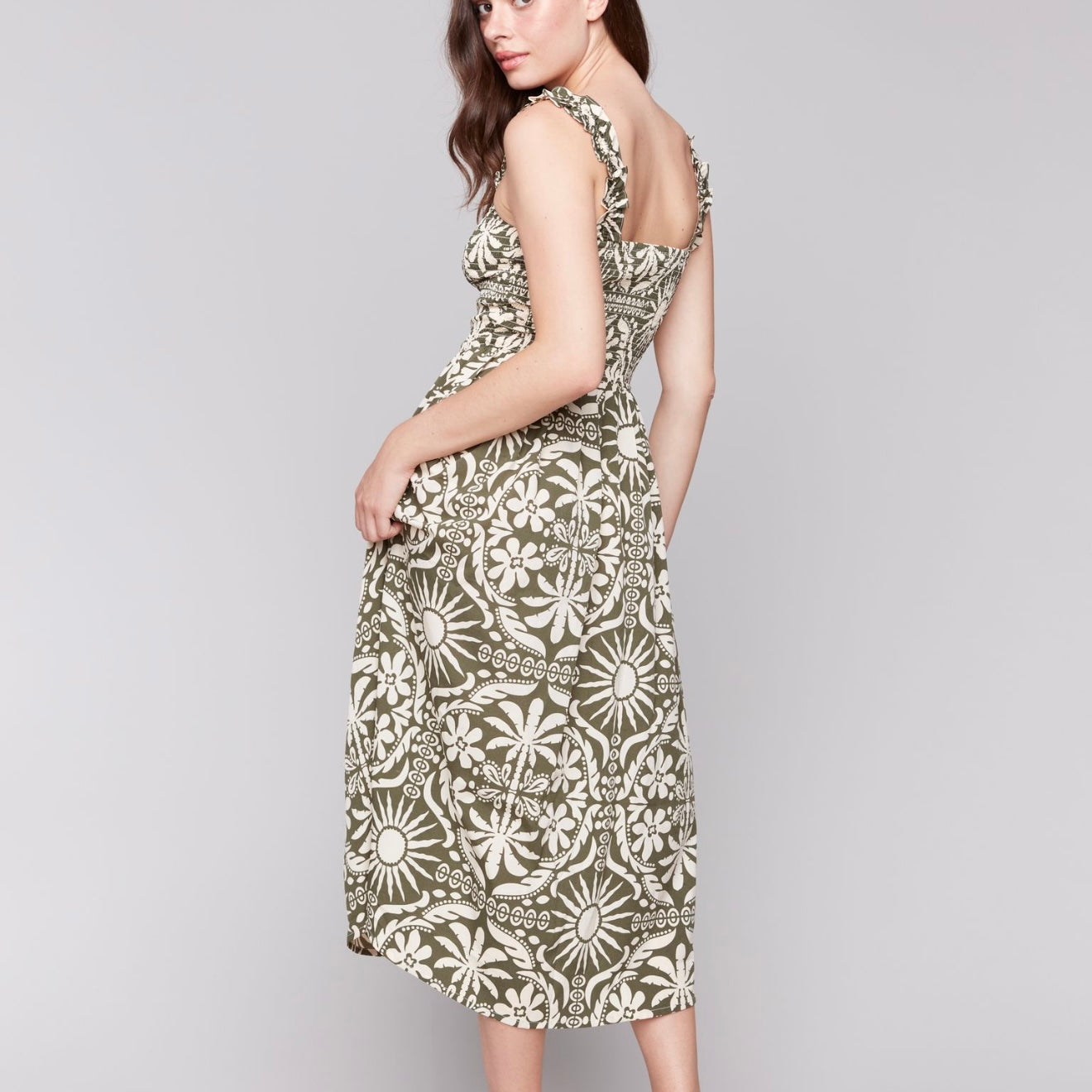 Charlie B - Printed Dress With Shirring Detail