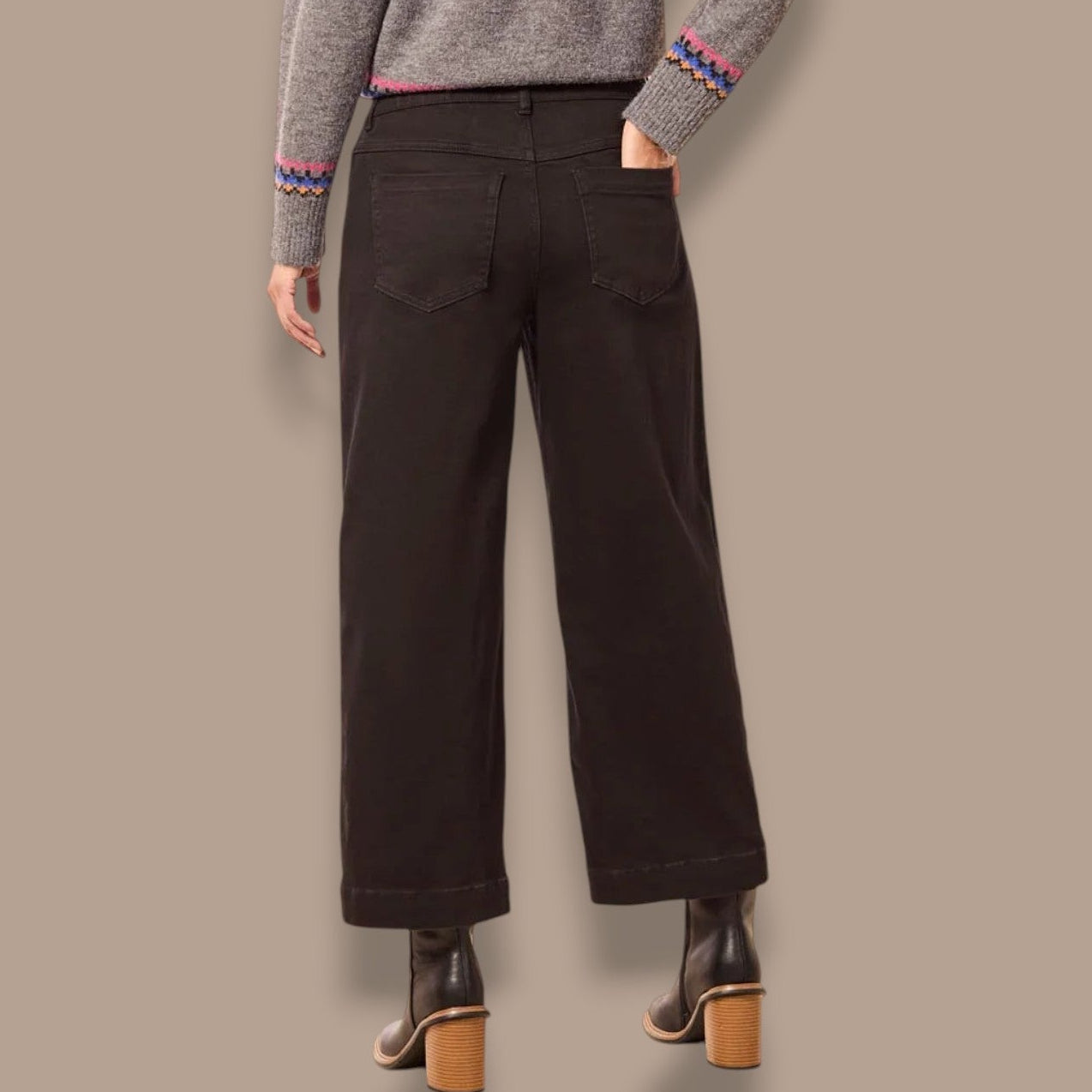 Tribal - Audrey Boundless Stretch Crop Wide Leg Denim Jeans