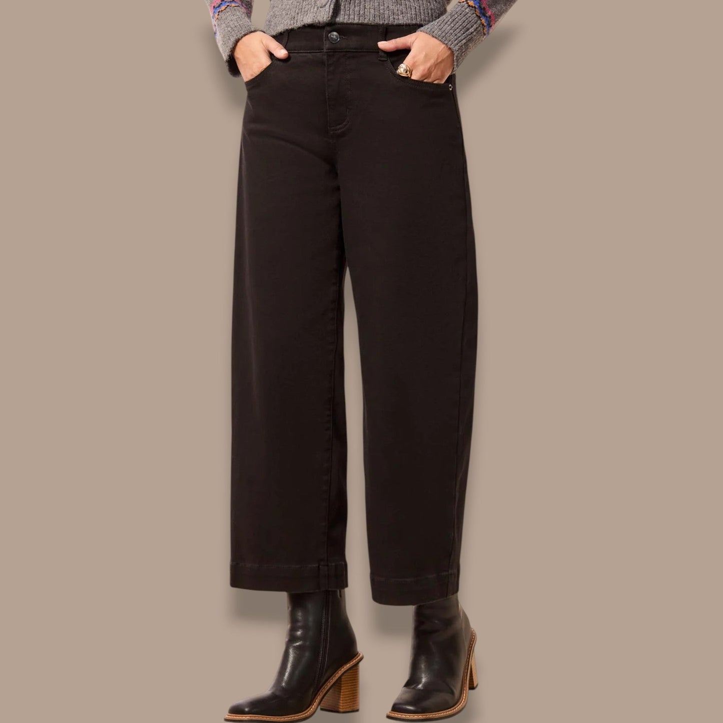 Tribal - Audrey Boundless Stretch Crop Wide Leg Denim Jeans