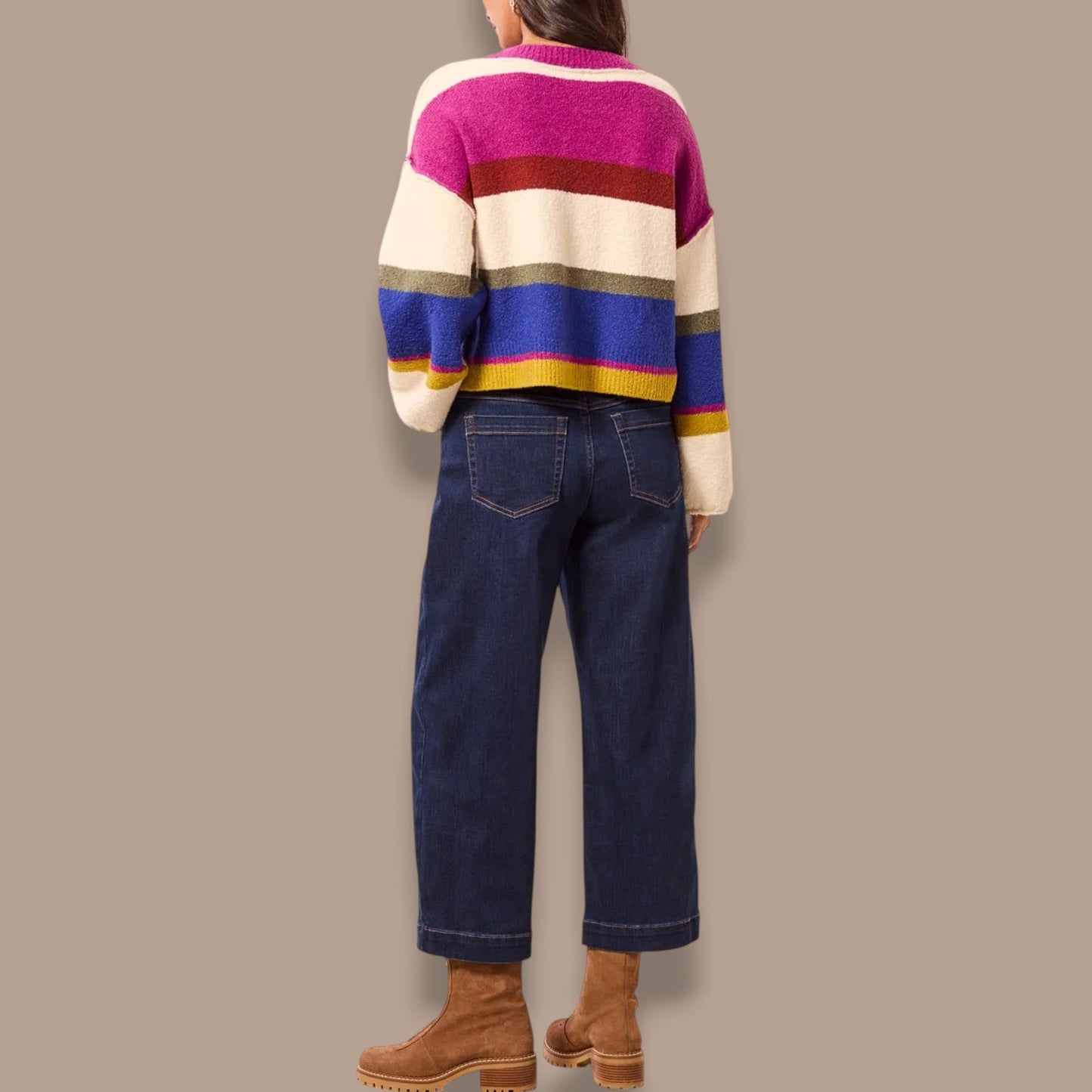 Tribal - Audrey Boundless Stretch Crop Wide Leg Denim Jeans