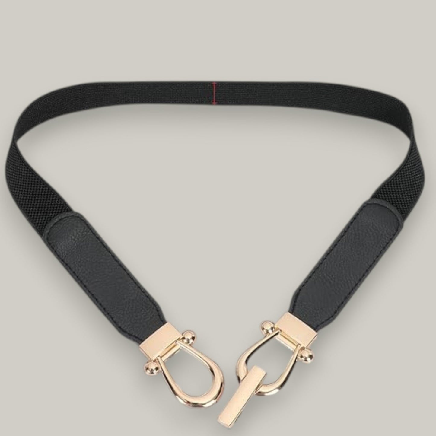 Audrey's - Retro Elastic Belt With Gold Buckle
