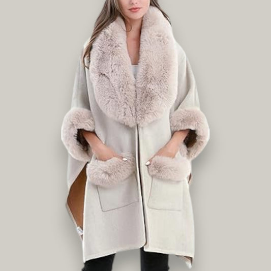 Belle Dame - Faux Fur Poncho Cape