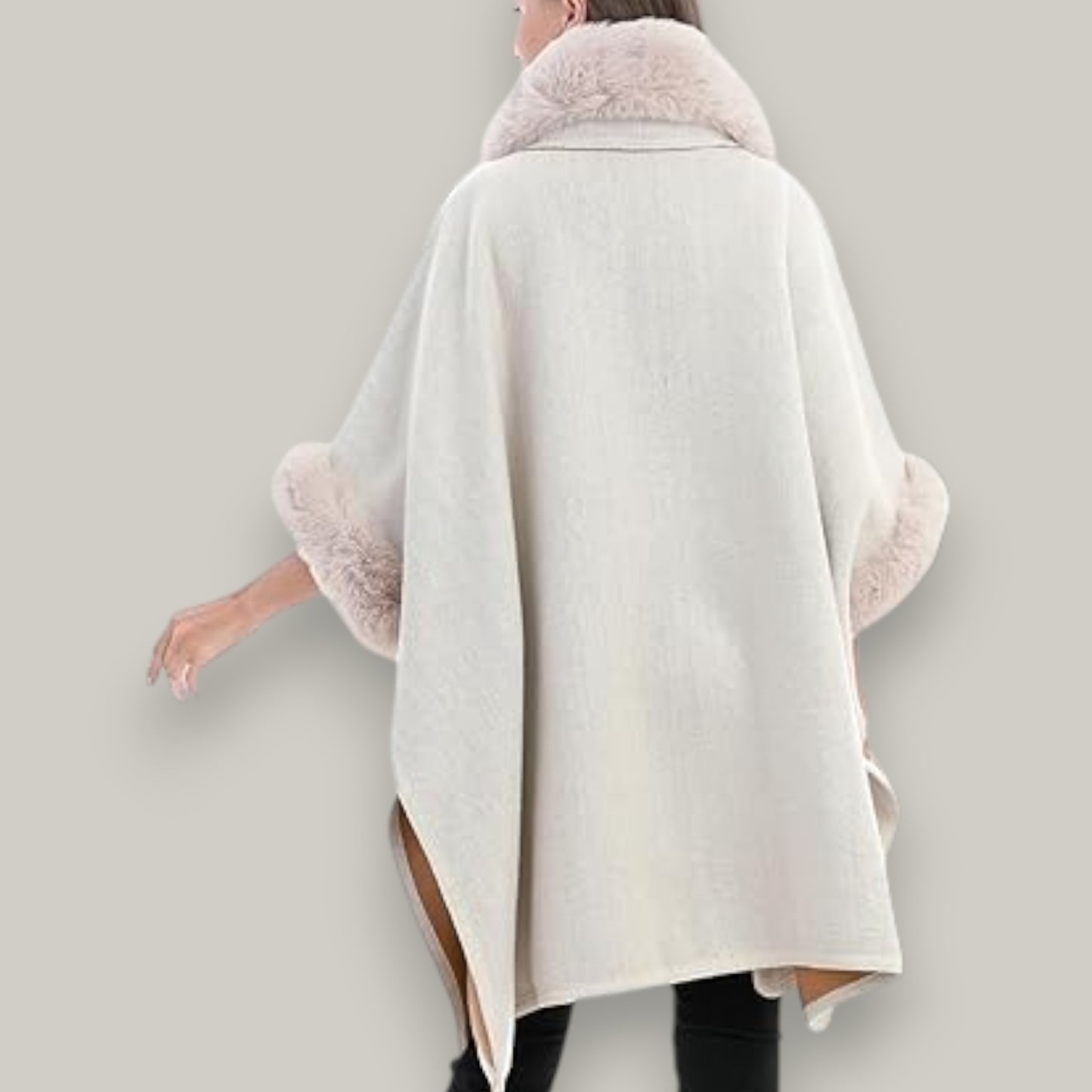 Belle Dame - Faux Fur Poncho Cape