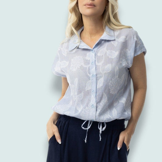 Pure - Soft Bloom Button-Front Blouse
