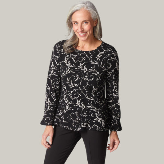 Habitat - Jacquard Scroll Peplum Top