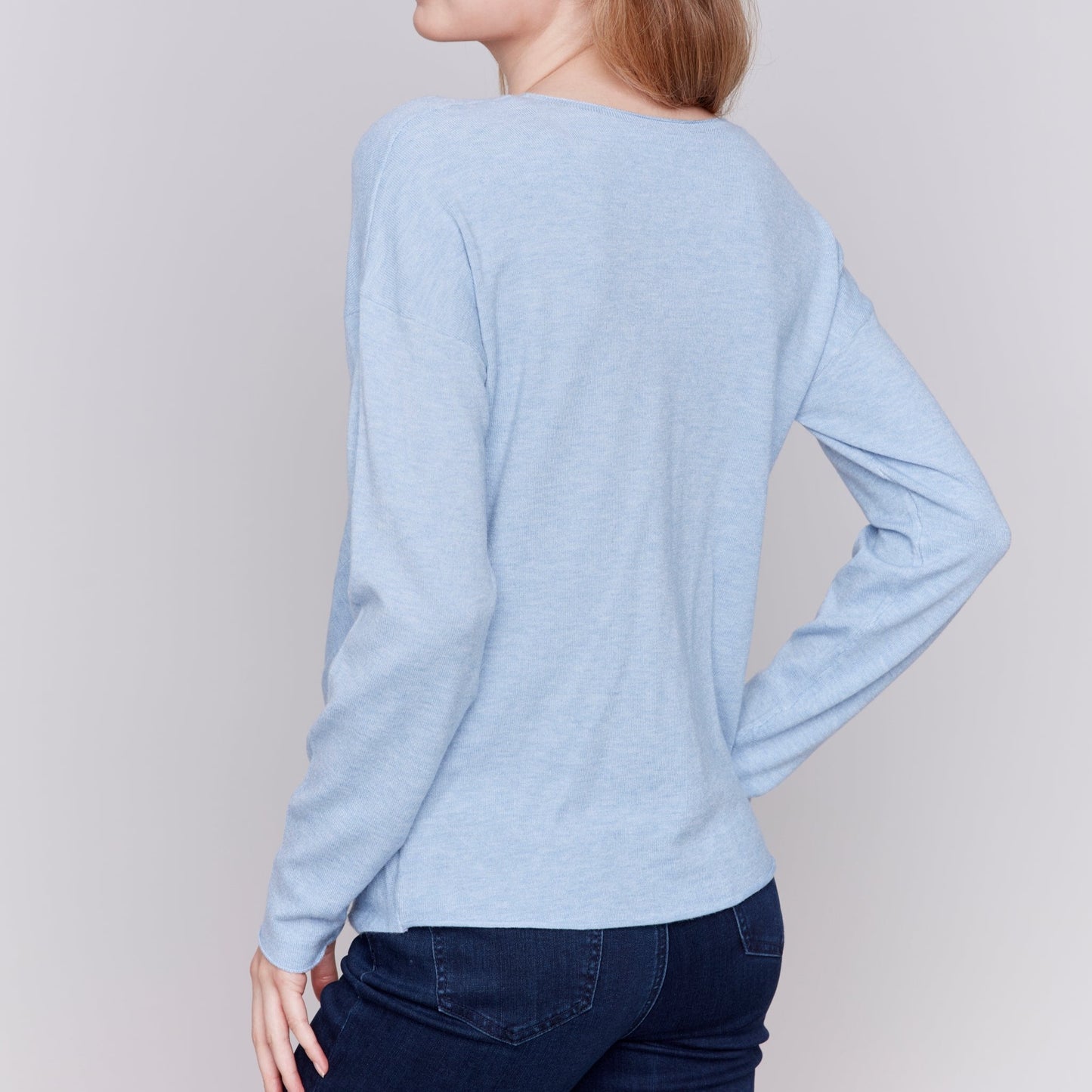 Charlie B - Long Sleeve Top With Front Knot