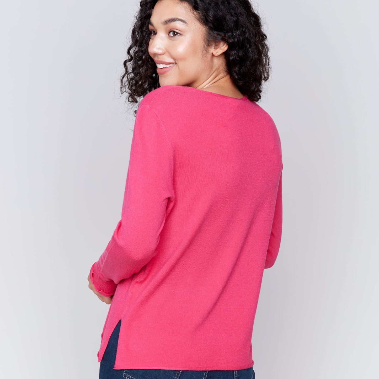 Charlie B - V-Neck Long Sleeve Sweater