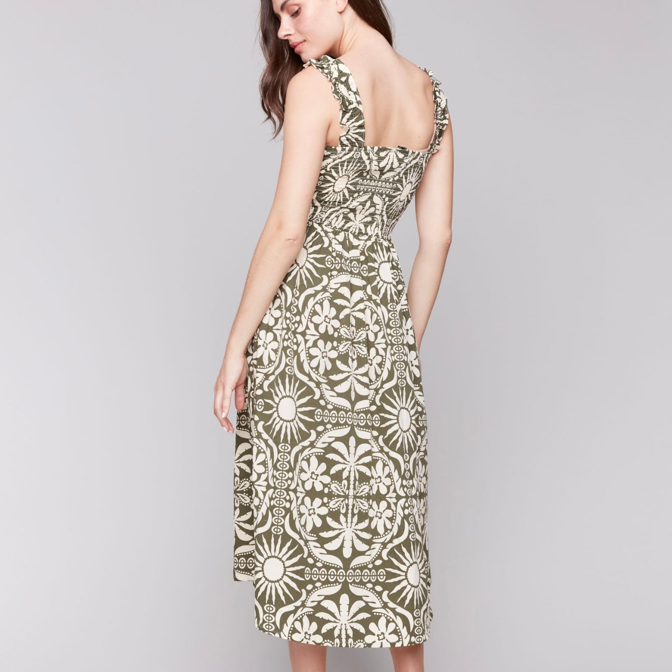 Charlie B - Printed Dress With Shirring Detail