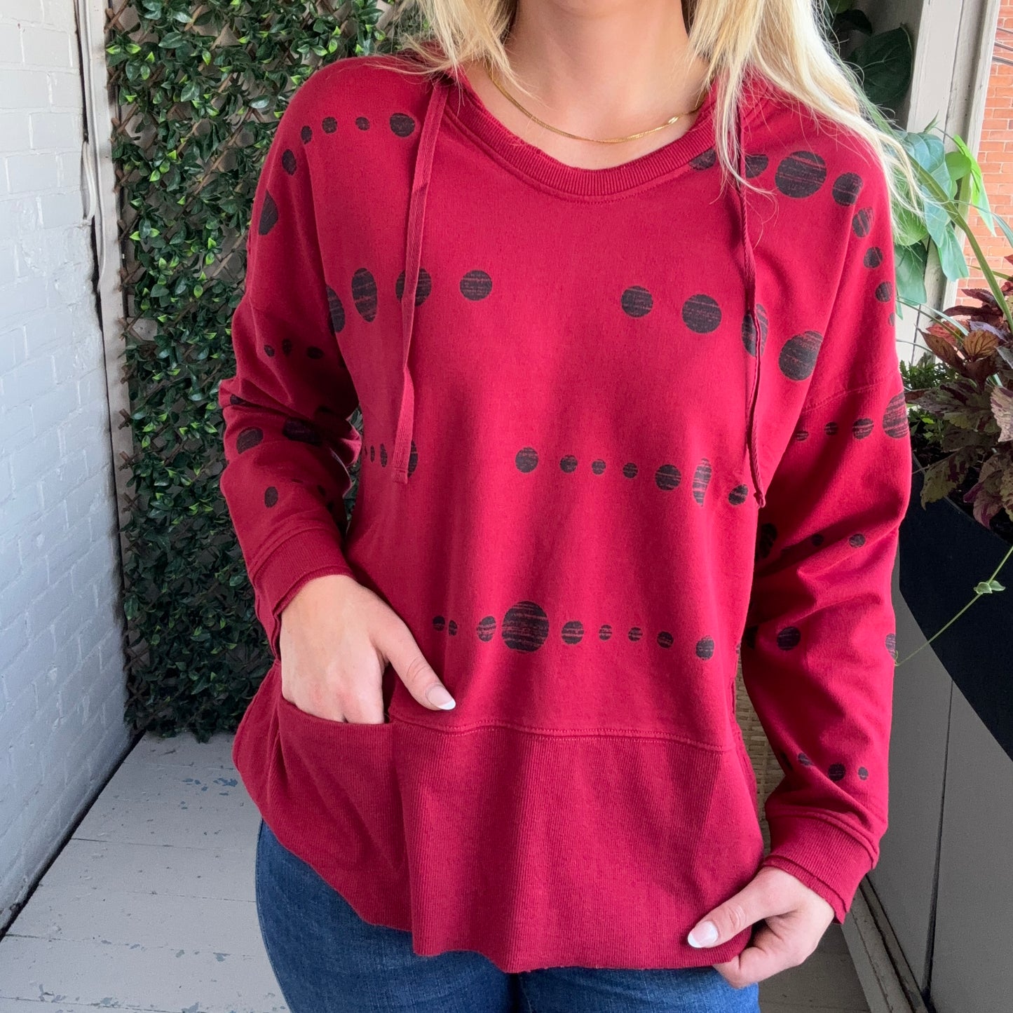 Wild Palms - Distressed Dot Hoodie Sweatshirt
